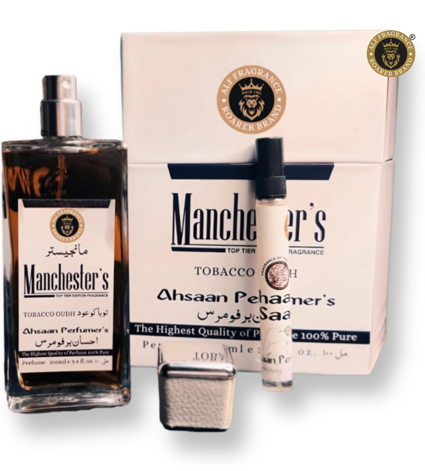 Alf Fragrance Manchester Oud 100ml Perfume + Free 10ml Pocket Perfume | 72 Hours Long Lasting | Unisex | Stain Free | Alcohol Free