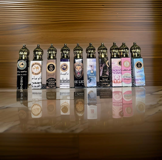 Alf Fragrance 10 Attar Combo Pack 8ml Each | Unisex Non-Alcoholic Attar | 72 Hours Long Lasting