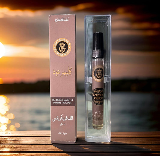 Alf Fragrance Glamour Oud 10ml Pocket Perfume | 72 Hours Long Lasting | Unisex | Alcohol Free | Stain Free
