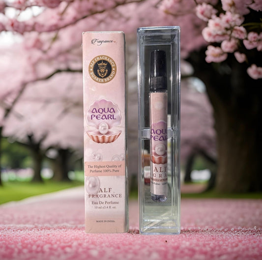 Alf Fragrance Aqua Pearl 10ml Pocket Perfume | 72 Hours Long Lasting | Unisex | Stain Free | Alcohol Free