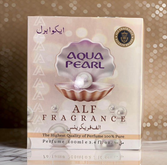 Alf Fragrance Aqua Pearl 100ml Perfume + Free 10ml Pocket Perfume | 72 Hours Long Lasting | Unisex | Stain Free | Alcohol Free