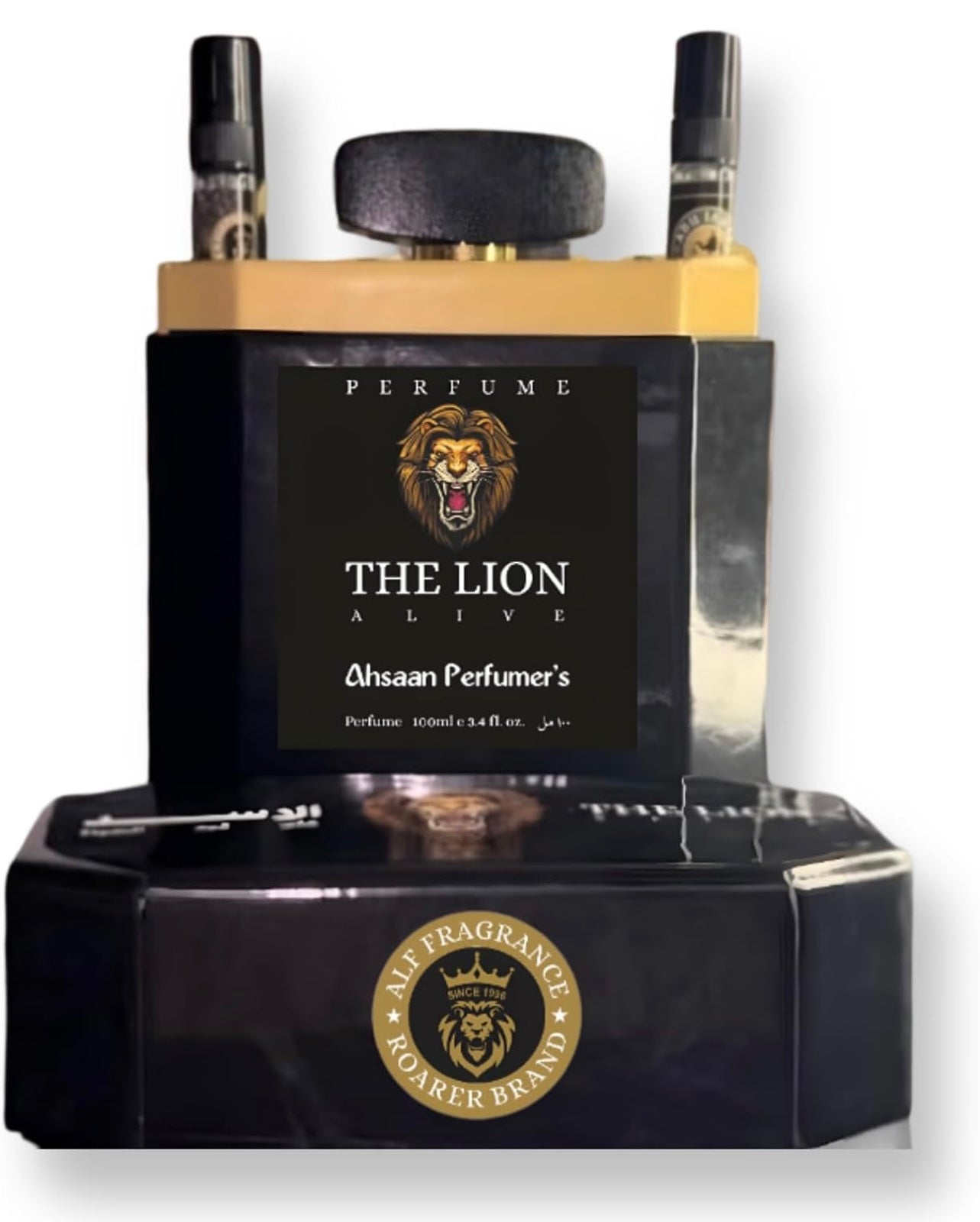 Alf Fragrance The Lion Alive 100ml Perfume + 2 Free 10ml Pocket Perfumes | 72 Hours Long Lasting | Unisex | Stain Free | Alcohol Free