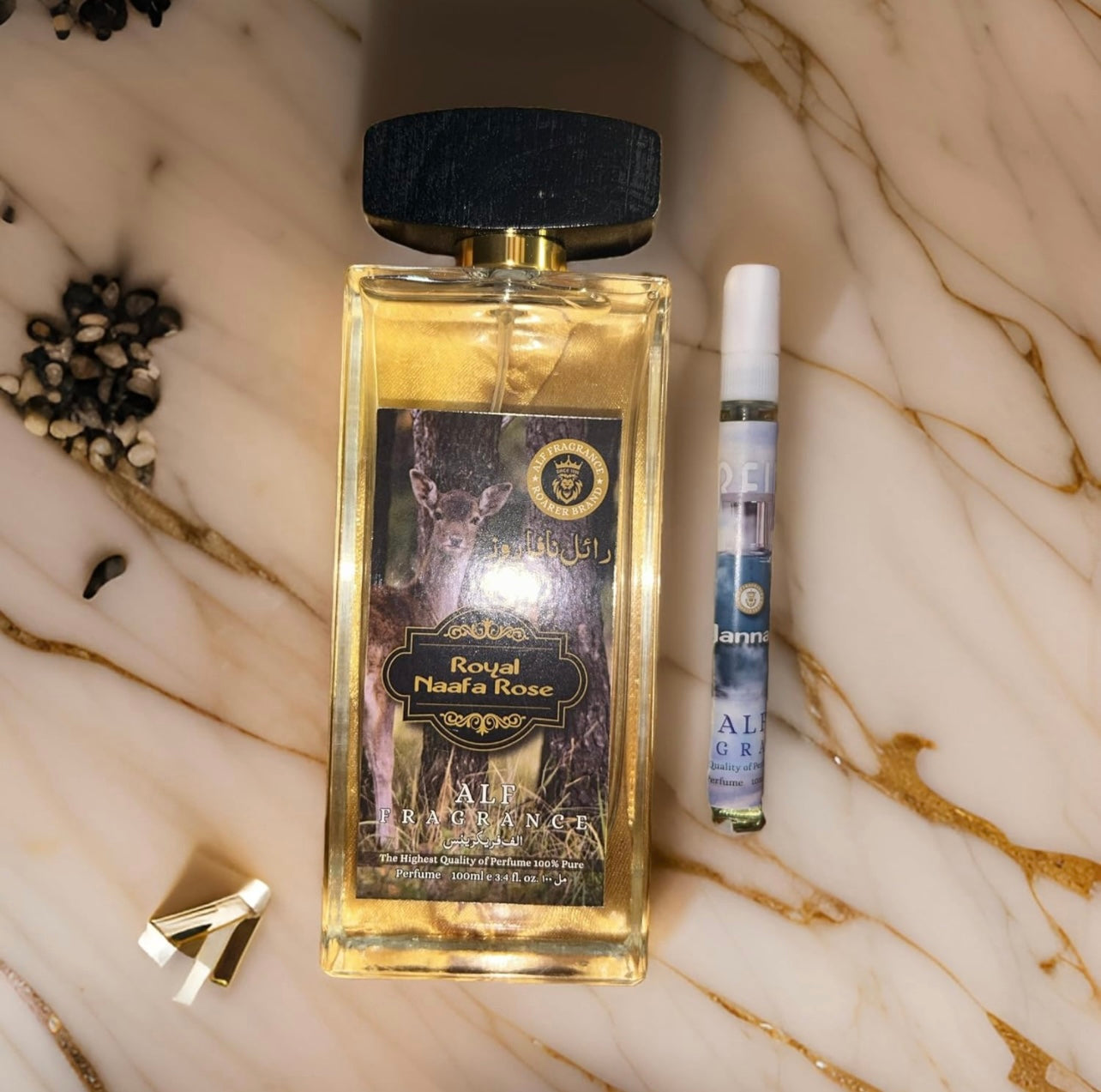 Alf Fragrance Royal Naafa Rose Musk 100ml Perfume + Free 10ml Pocket Perfume | 72 Hours Long Lasting | Unisex | Stain Free | Alcohol Free